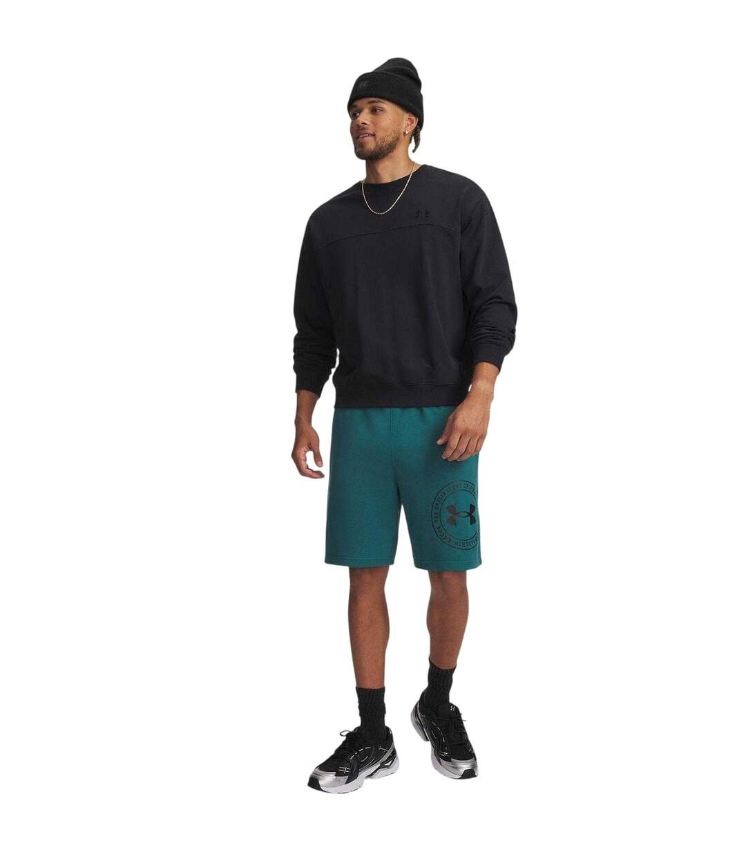 Mens Rival Graphic Shorts Green Black Under Armour-4