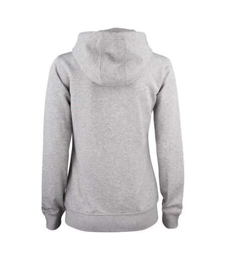 Womens/ladies premium full zip hoodie grey melange Clique