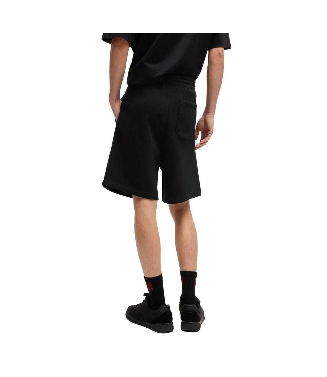 Mens Nomario Sweat Shorts Black White Hugo Boss-2