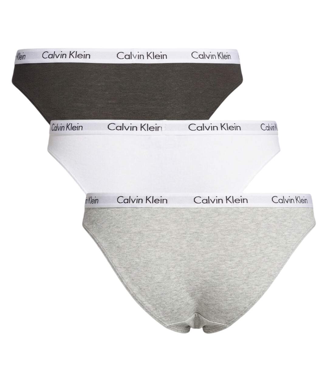 Pack Of 3  Womens/ladies Carousel Briefs  Grey Calvin Klein-2