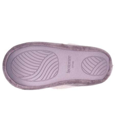 Isotoner Chaussons extra-light Bottillons femme microvelours, semelle gomme ultra souple