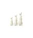 Lot de 3 Statuettes Lapins Fleurs 23cm Blanc & Vert