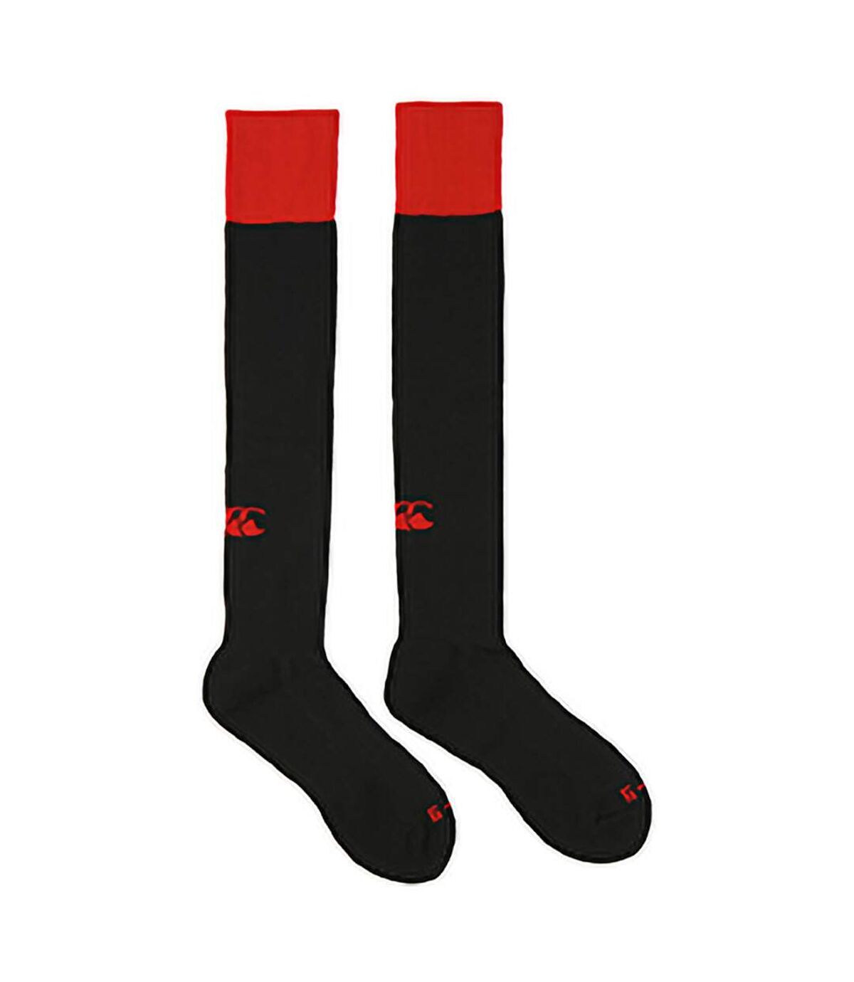 Canterbury Mens Playing Cap Rugby Sport Socks (Black/Red) - UTPC2023
