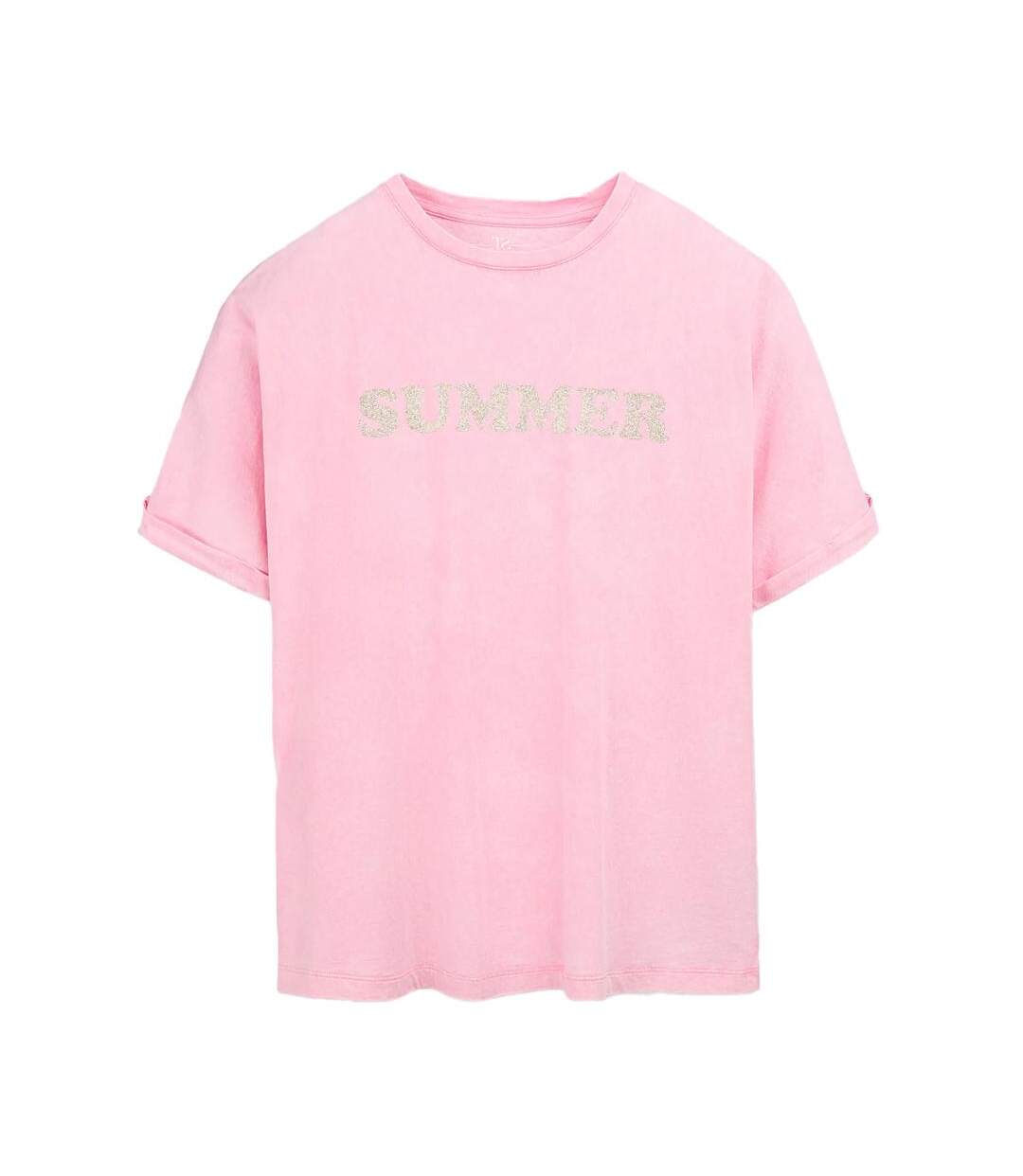 T-Shirt rose femme teddy smith glitter-1