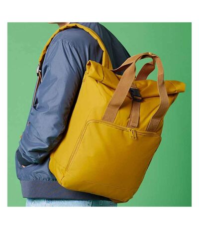Roll Top Recycled Twin Handle Laptop Backpack One Size Navy Dusk Bagbase