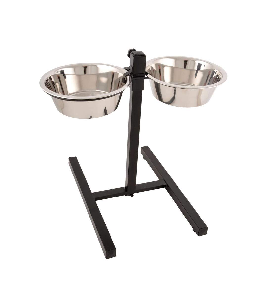 Bar à chien porte-gamelles avec 2 bols inox-1
