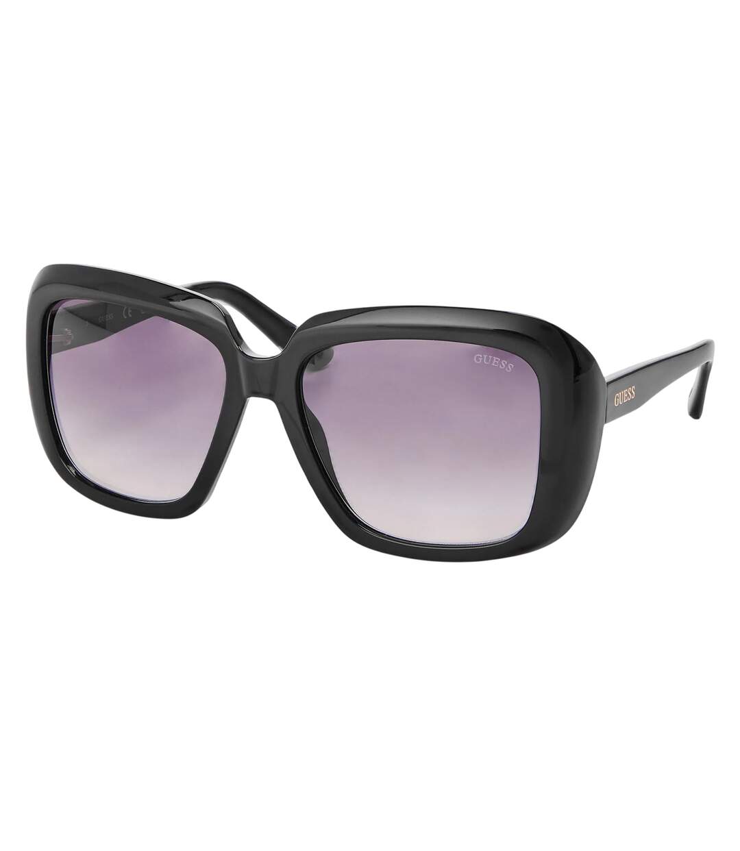 Womens/ladies Squares Sunglasses One Size Shiny Black Guess-1