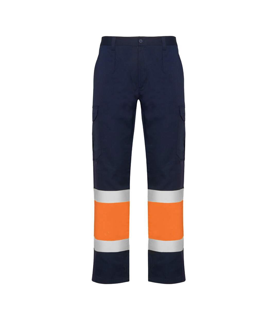Pantalon Naos Homme Bleu Marine Orange Fluo Roly Workwear-1