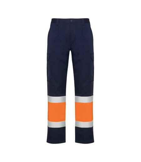 Pantalon Naos Homme Bleu Marine Orange Fluo Roly Workwear