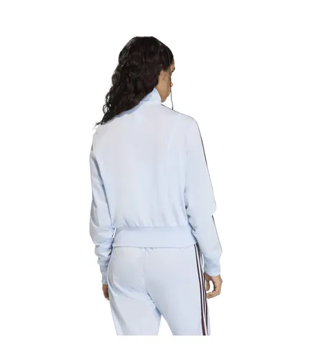 Haut De Survêtement Motif/style 3 Rayures Firebird Femme Bordeaux Foncé Bleu Ciel Adidas