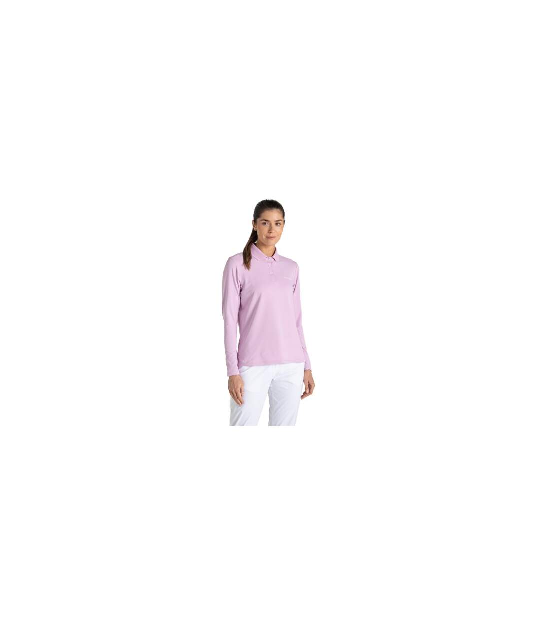 Womens/ladies Thornbury Nosilife Long-sleeved Golf Polo Shirt Orchid Craghoppers-1