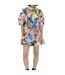 Womens/ladies Organic Cotton Puff Sleeve Mini Dress Multicoloured Stine Goya-4