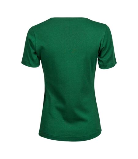 Womens/ladies Interlock T-shirt Forest Green Tee Jays