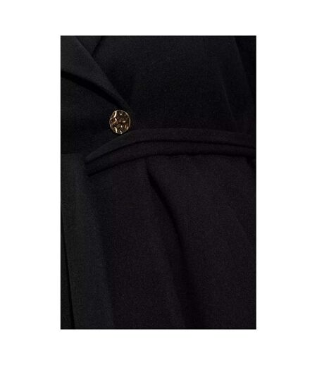 Womens/ladies button wrap plus coat black Dorothy Perkins