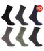 Lot de 6 Chaussettes non-élastiquée paires homme noir/gris/bleu marine Universal Textiles