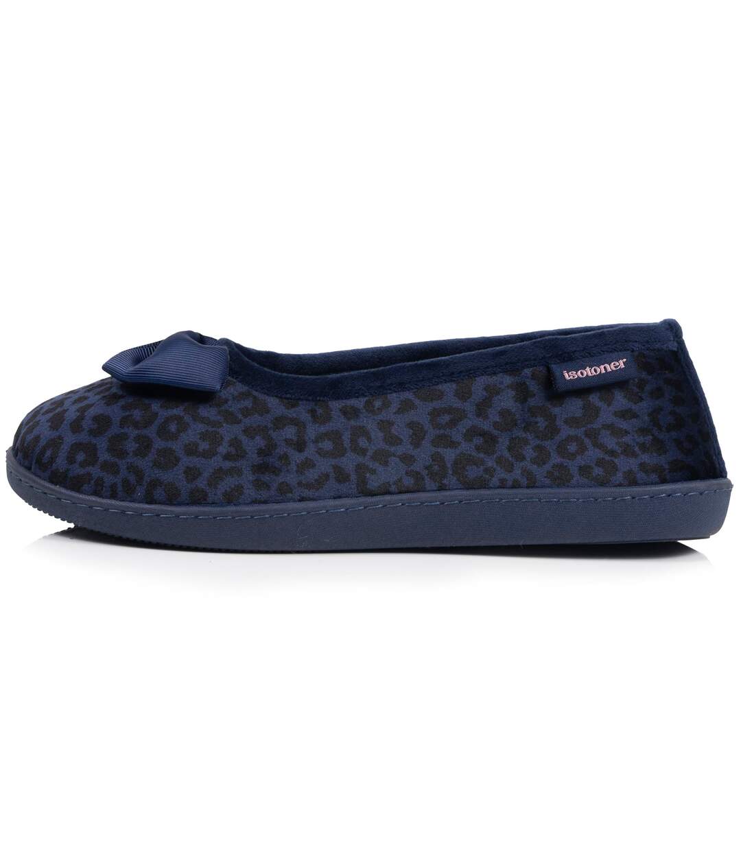 Isotoner Chaussons Ballerines femme microvelours semelle ergonomique, mousse à mémoire forme-4