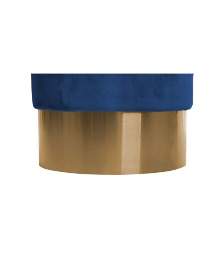 Paris Prix - Pouf Rond Design nano 42cm Bleu Foncé