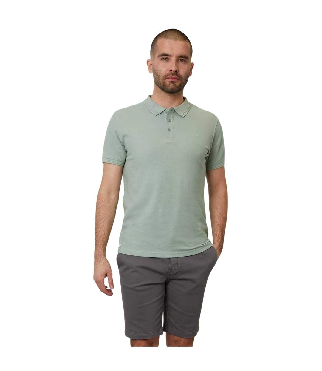 Polo Manches Courtes Malbork Homme Vert De Gris Clair Threadbare-2