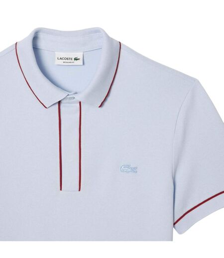 Mens Smart Paris Pique Stretch Regular Polo Shirt Blue Lacoste