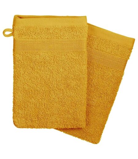 Lot de 2 Gants de Toilette Confort 15x21cm Ocre