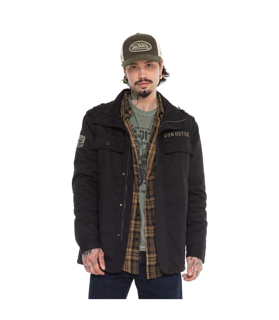 Veste militaire doublée homme avec écusson Aaron Vondutch-1