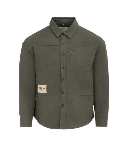 Chemise Manches Longues Motif/style Logo Homme Gris Firetrap