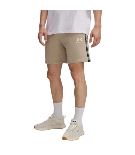 Mens Icon Fleece Taped Sweat Shorts Marine Od Green Under Armour
