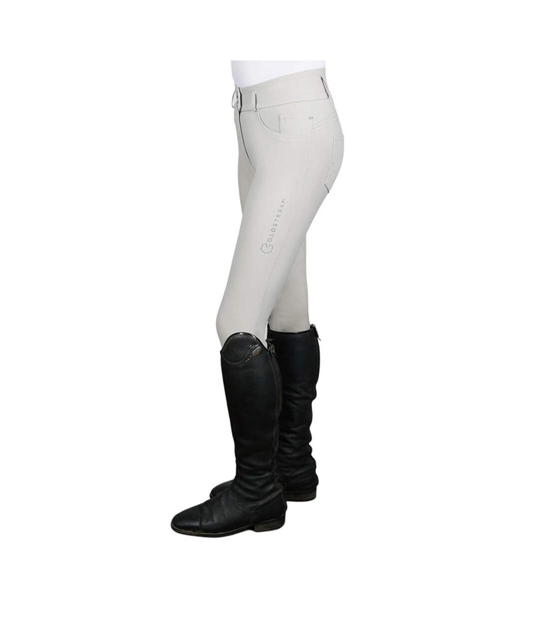 Womens/ladies Ledmore Diamante Breeches Pearl Grey Coldstream-2