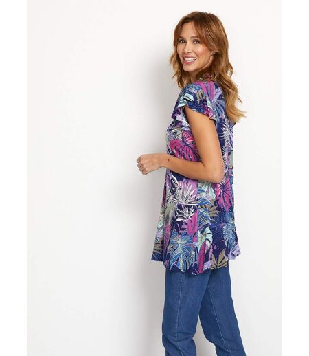 T-shirt long col V effet drapé