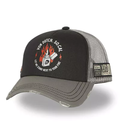 Casquette trucker avec filet souple effet bamboo avec print Crew Vondutch
