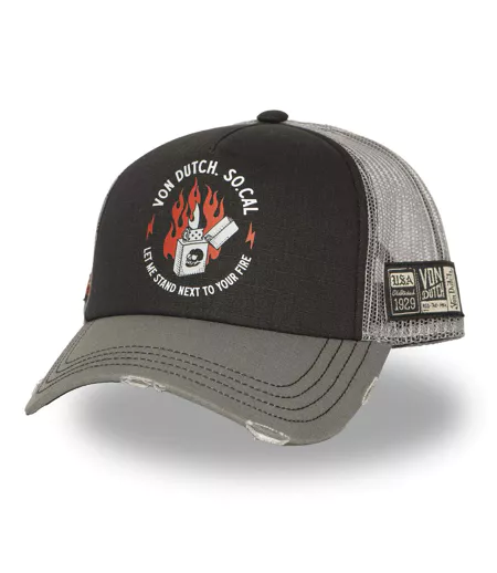 Casquette trucker avec filet souple effet bamboo avec print Crew Vondutch