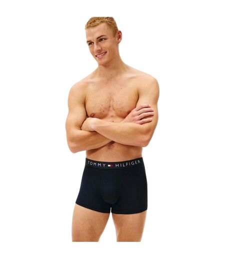Lot De 2  Boxers Motif/style Uni Homme Blanc Bleu Marine Tommy Hilfiger