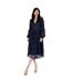 Womens/ladies Floral V Neck Midi Dress Navy Maya Deluxe-1