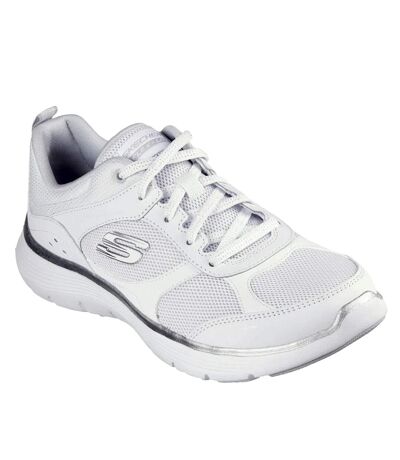 Womens/ladies flex appeal 5.0 fresh touch trainers white/silver Skechers