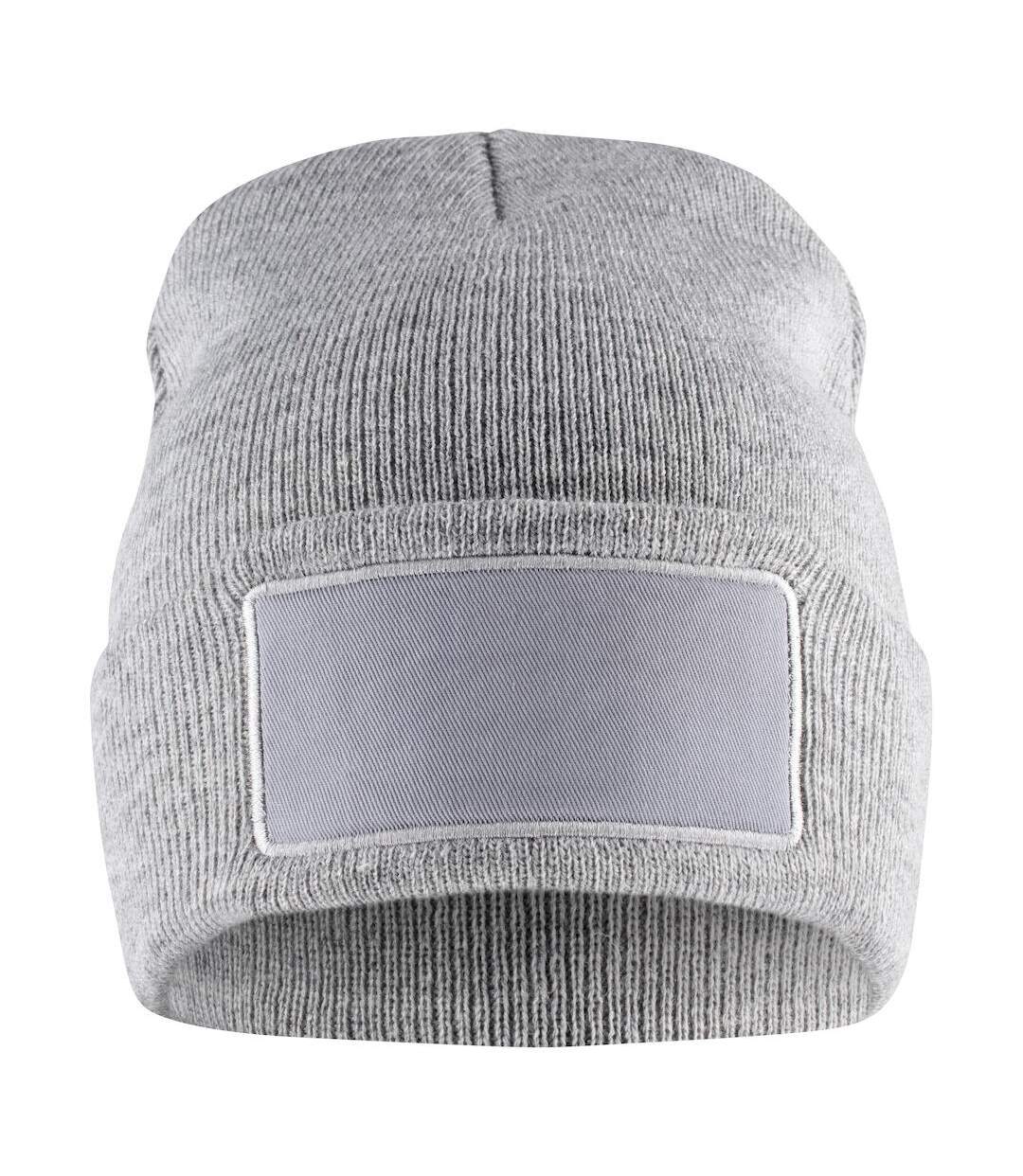 Unisex adult hubert patch beanie grey melange Clique-1