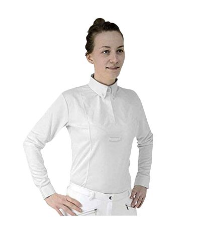HyFASHION Womens/Ladies Dedham Long Sleeved Tie Shirt (White)