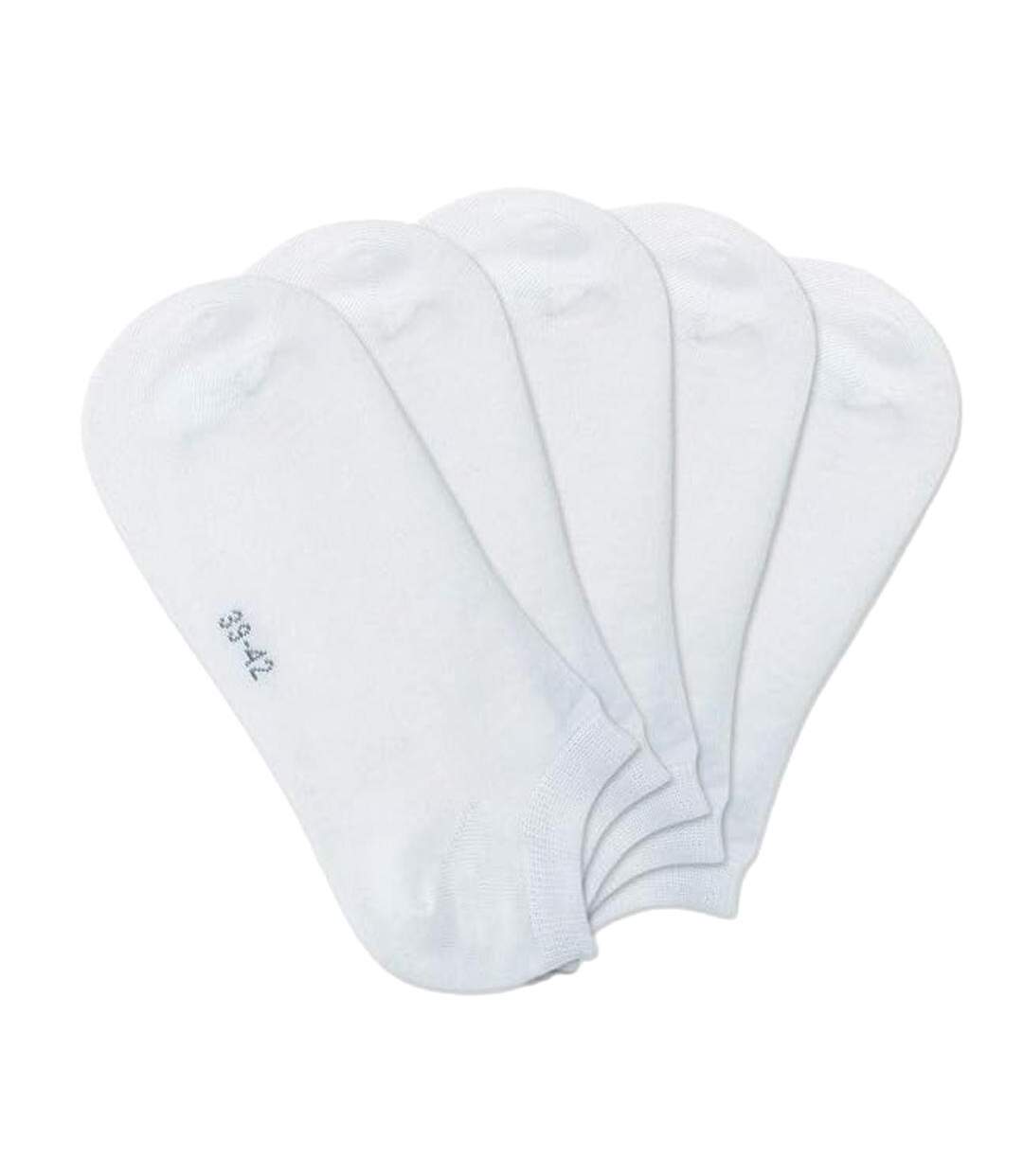 Lot de 5 paires de chaussettes blanches mixte espace des marques-1
