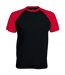 Kariban Mens Short Sleeve Baseball T-Shirt (Black/Red) - UTRW705