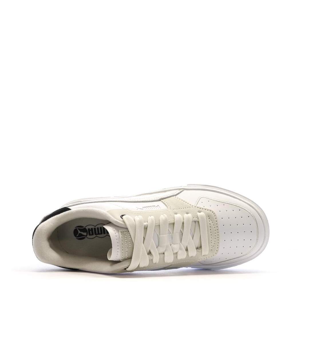 Baskets blanches/ecru femme puma cali court pure-4