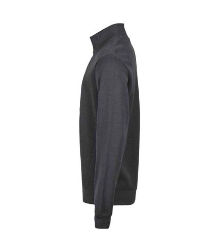 Tee Jays Mens Ribber Interlock Half Zip Sweatshirt (Dark Grey) - UTPC6451