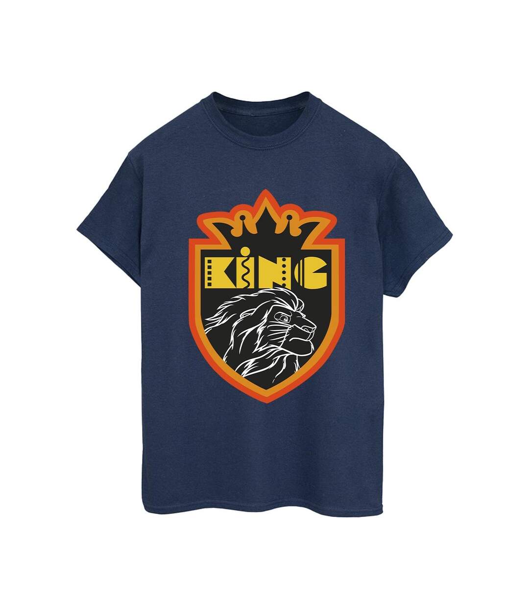 Disney Womens/Ladies The Lion King Crest Cotton Boyfriend T-Shirt (Bleu marine) - UTBI29450-1