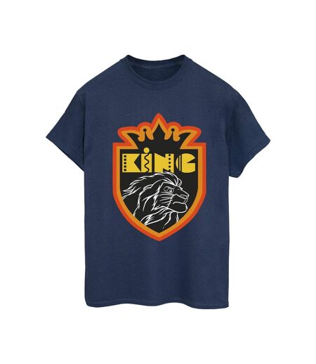 Disney Womens/Ladies The Lion King Crest Cotton Boyfriend T-Shirt (Bleu marine) - UTBI29450