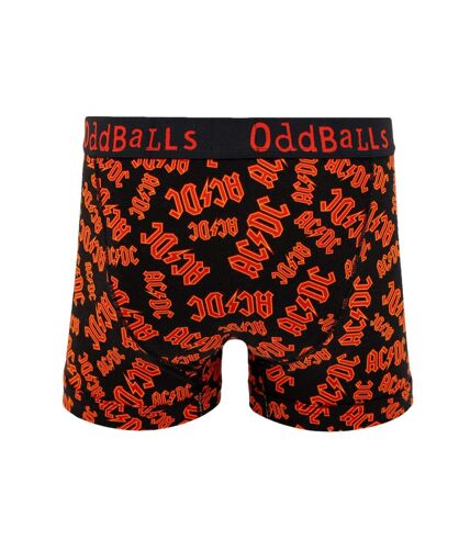 OddBalls Mens Repeat Logo AC/DC Boxer Shorts (Red/Black) - UTOB208