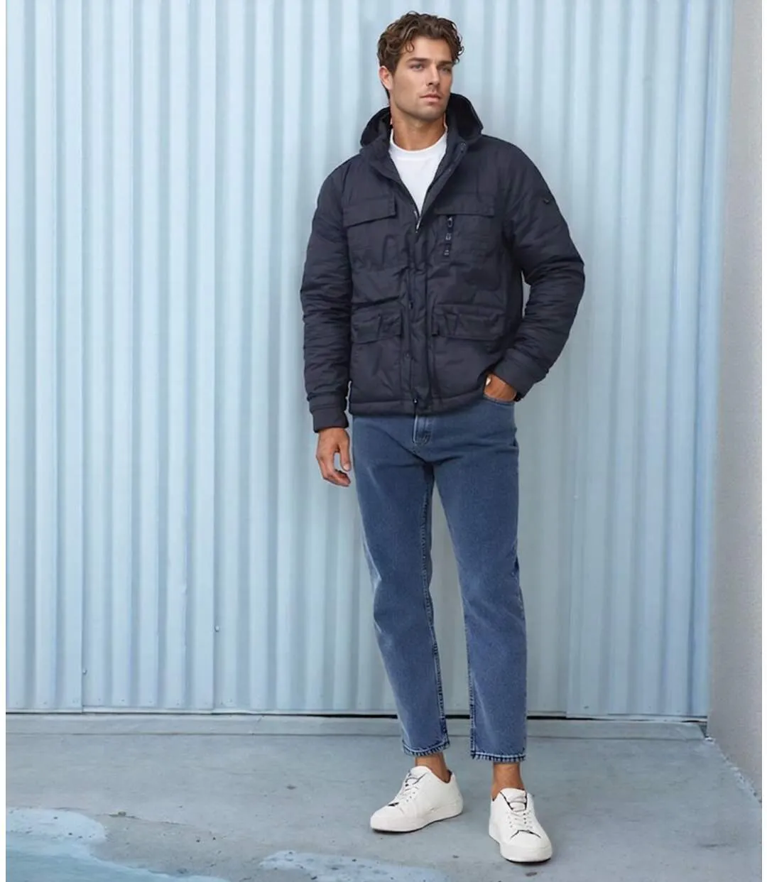 Blouson homme manches longues hiver couleur noir - Style casual et confort optimal-3