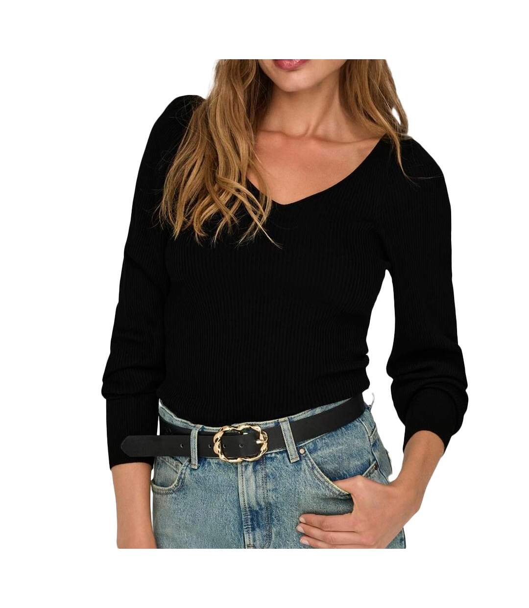 T-Shirt manches longues noir femme only leelo-1