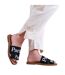 Womens/ladies cobra crossover strap flat sandals black Where´s That From-2