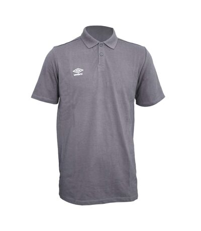 Mens Essential Polo Shirt Carbon White Umbro