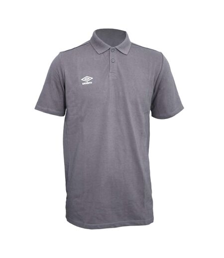 Mens Essential Polo Shirt Carbon White Umbro