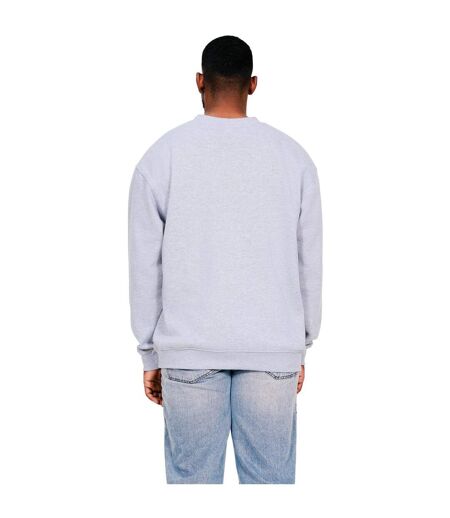 Casual Classics Mens Ringspun Cotton Extended Neckline Oversized Sweatshirt (Heather Grey) - UTAB595