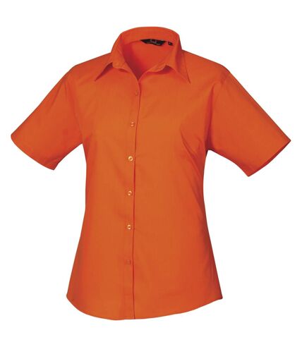 Premier Short Sleeve Poplin Blouse/Plain Work Shirt (Orange) - UTRW1092
